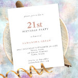PAPER Simple Text Blush 21st Birthday Invitation<br><div class="desc">PAPER Simple Text Blush 21st Birthday Invitation. A fully customisable,  value for money PAPER,  not card,  smaller 4.5 x 5.6 inch alternative supplied WITHOUT envelopes (A6 are the closest size to fit).</div>