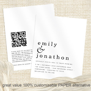 PAPER Simple Text QR Code Wedding Invitation