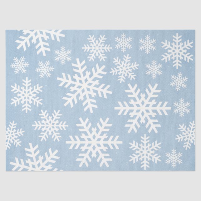 Paper Snowflake Blue Holiday Seamless Pattern (Front)