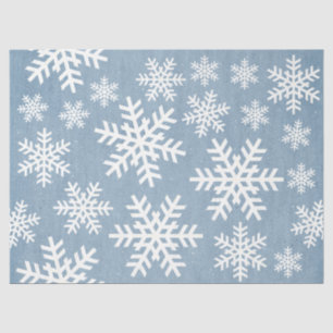 Paper Snowflake Blue Holiday Seamless Pattern