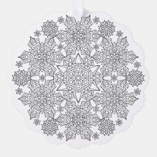 Paper Snowflake Coloring Page Ornament