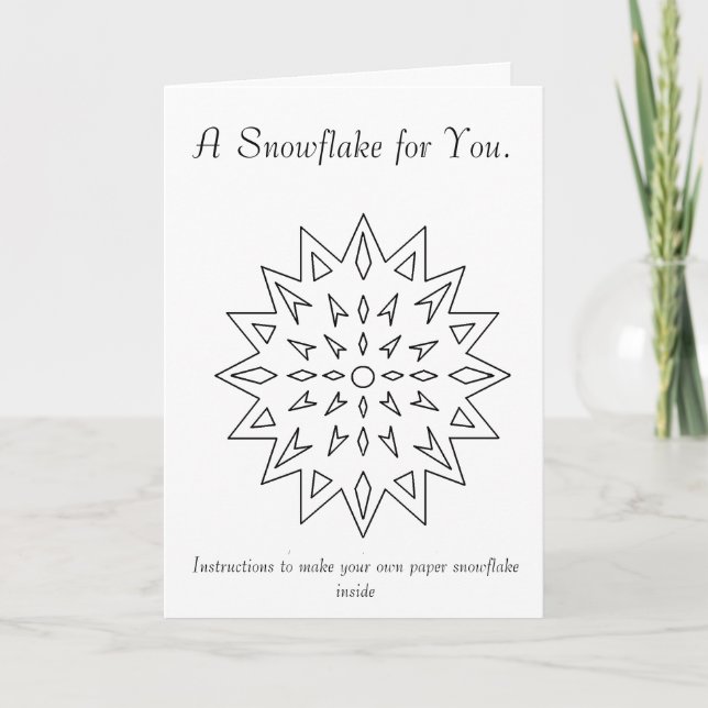 Paper Snowflake Ornament Holiday Card (Front)