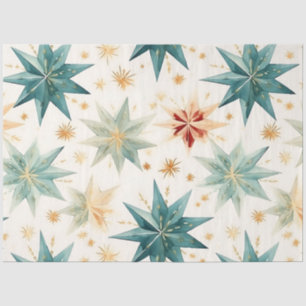 Paper Snowflakes Stars Blue Pink Gold Christmas