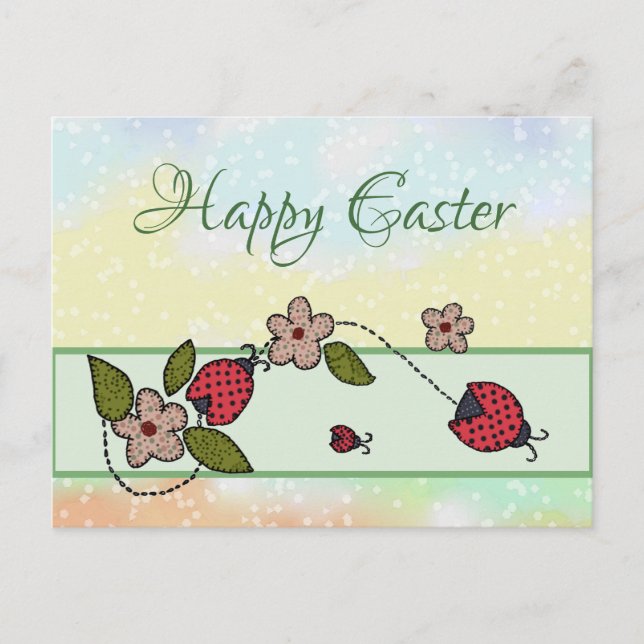 paper spring Easter postcard (Front)