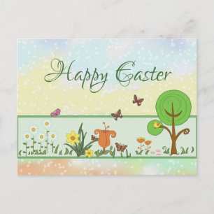 paper spring Easter postcard