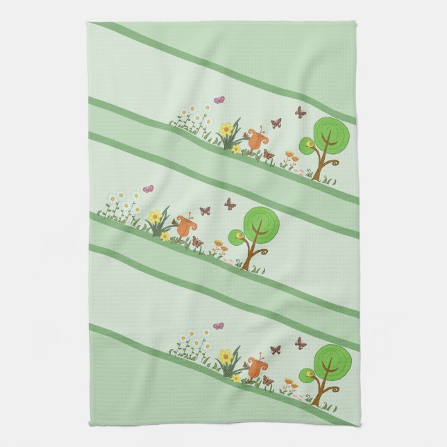 Paper Spring Tea Towel (Vertical)