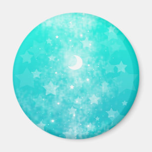Paper Stars and Moon Fantasy Celestial Art Magnet