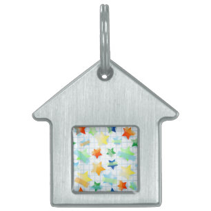 Paper stars pet ID tag