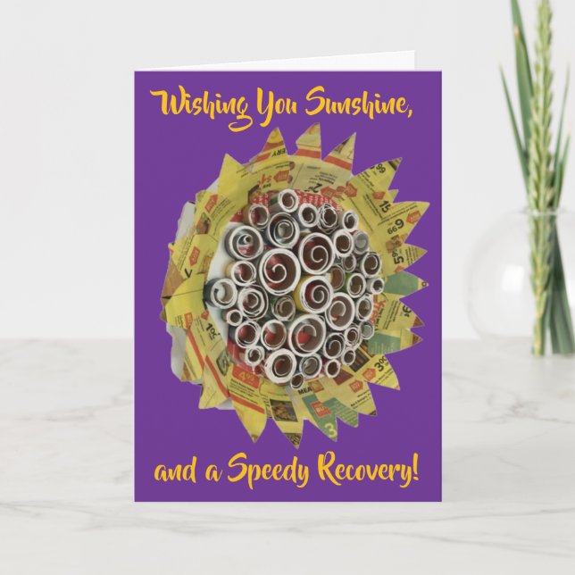 Paper Sunflower Quilling Folded Get Well Card (Front)