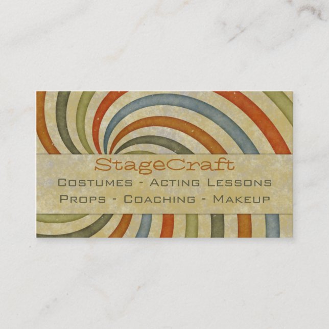 Paper Swirl Retro Business Card (Front)