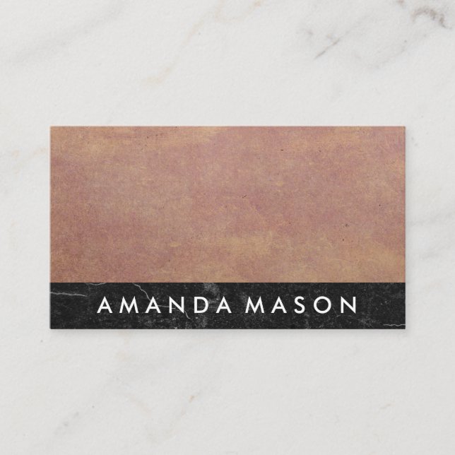 Paper Texture | Black Slate Marble Business Card (Front)