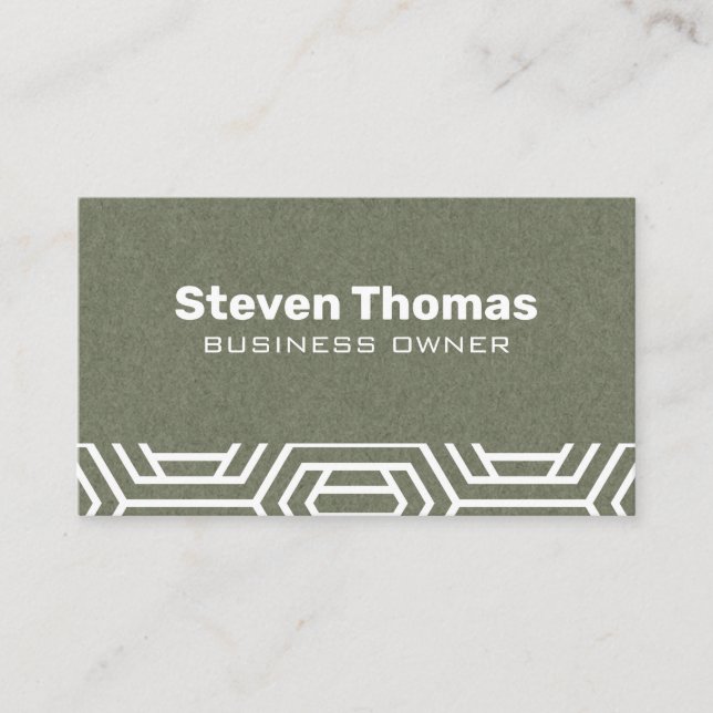 Paper Texture | White Geometric Modern Pattern Business Card (Front)