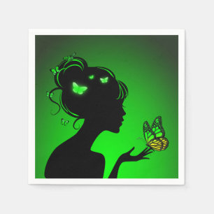 Paper Towel The Green Butterfly Woman Napkin