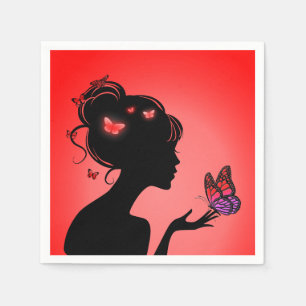 Paper Towel The woman butterflies Napkin