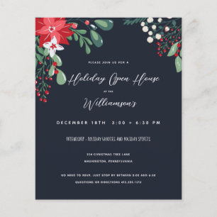 Paper Watercolor Holiday Open House Invitation