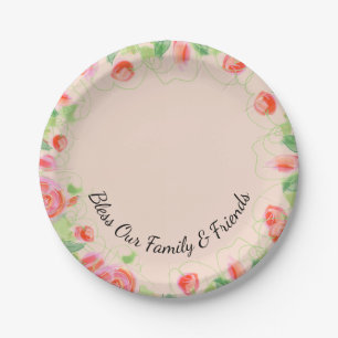 Paper Wedding Bless Our Family And Friends Plate