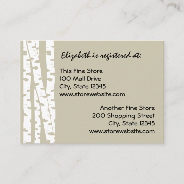 Paper White Birch Enclosure Card (Front)