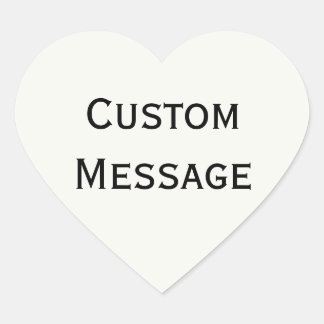 Paper White with custom message Heart Sticker