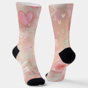 Paper Wings and Roses Socks