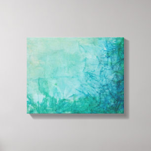 Paper With Blue, Green, And Black Paint Abstract Canvas Print