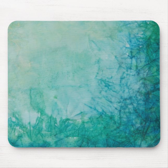 Paper With Blue, Green, And Black Paint Abstract Mouse Pad (Front)