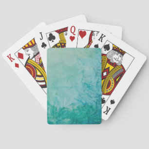 Paper With Blue, Green, And Black Paint Abstract Playing Cards