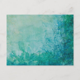 Paper With Blue, Green, And Black Paint Abstract Postcard