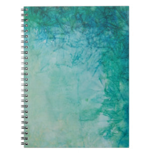 Paper With Blue, Green, And Black Paint Abstract Spiral Notebook