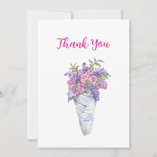 Paper Wrapped Flowers Flat Holiday Card