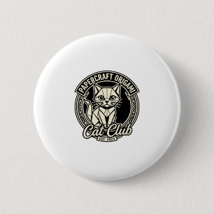 Papercraft Origami Cat Funny Cat Graphic - Papercr 6 Cm Round Badge