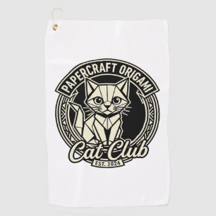 Papercraft Origami Cat Funny Cat Graphic - Papercr Golf Towel
