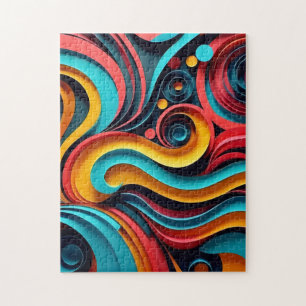  Papercut Colourful Waves Artwork Jigsaw Puzzle