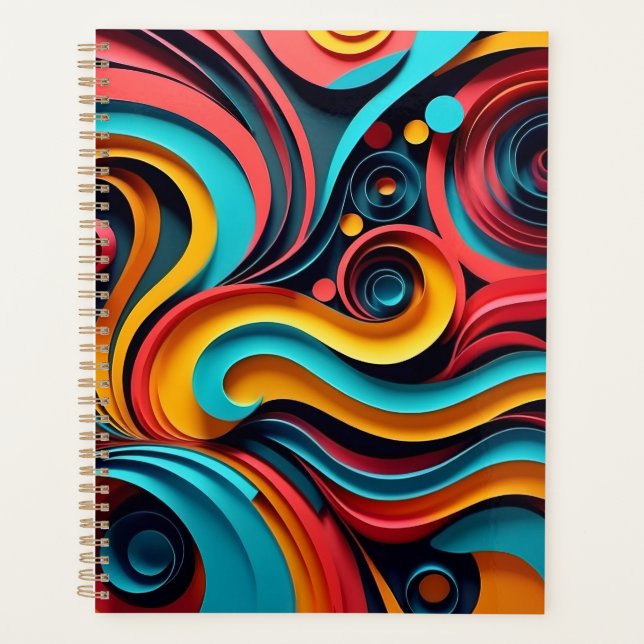  Papercut Colourful Waves Artwork Planner (Front)