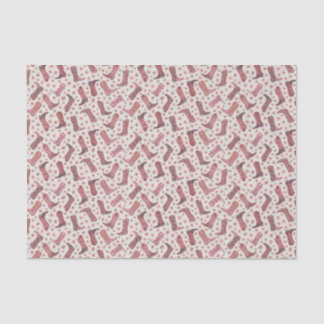 Papercut Cowgirl Boots in Pink and Brown Flowers  Tissue Paper