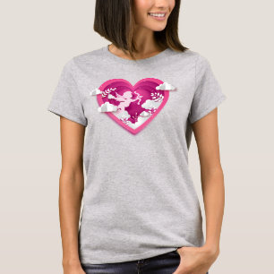 Papercut Cupid in a Heart T-Shirt