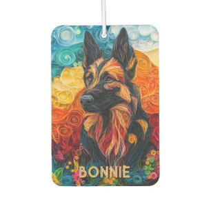 Papercut German Shepherd Car Air Freshener