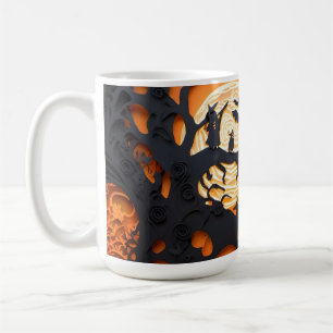 Papercut Halloween Scene Coffee Mug