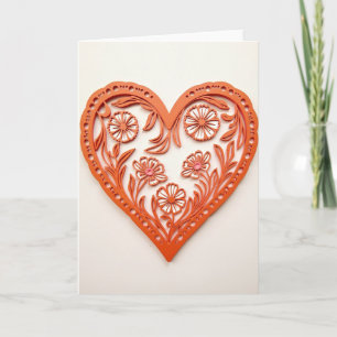 Papercut Heart Flower Card