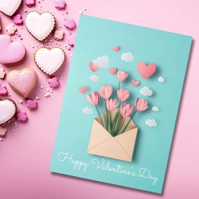 Papercut Hearts and Flowers Valentine's Greeting Holiday Card (Creator Uploaded)
