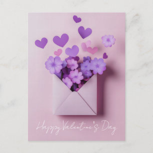 Papercut Hearts and Flowers Valentine's Greeting Postcard