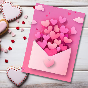 Papercut Hearts Valentine's Greeting Holiday Card