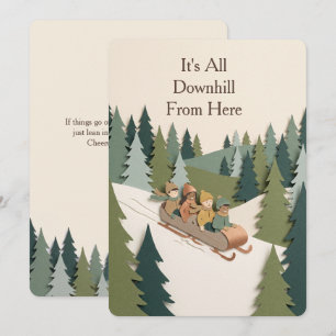 Papercut Holidays Spruce Sledding Funny Flat Holiday Card