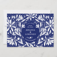 Papercut Rustic Flowers Navy Blue