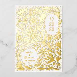 Papercut Rustic Flowers Save the Date