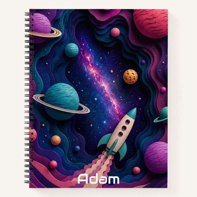 Papercut Space Adventure Notebook (Front)