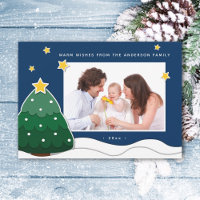 Papercut Stars & Snowy Christmas Tree Family Photo