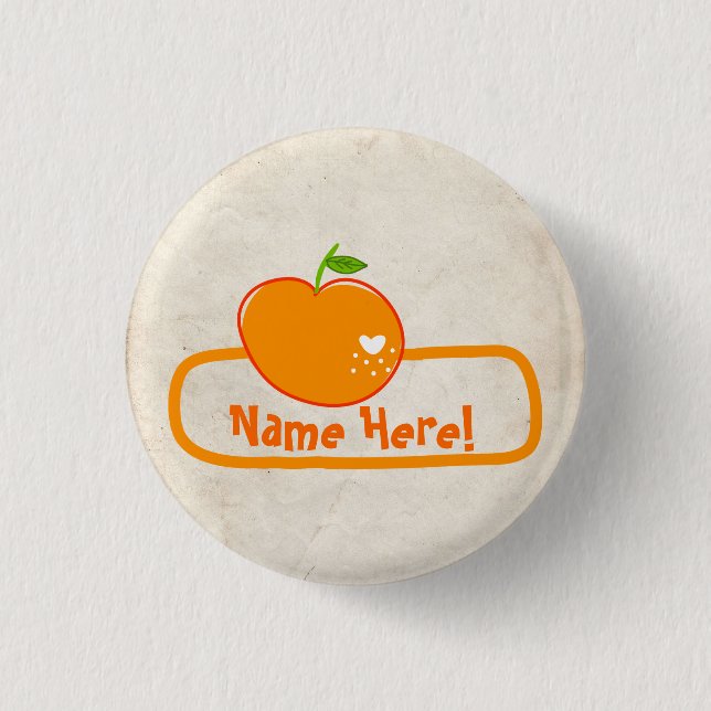PaperFruit Orange Name Badge (Front)