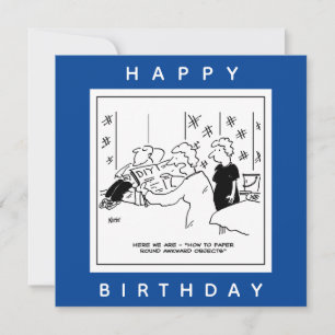 Papering Round Awkward Objects Cartoon Card