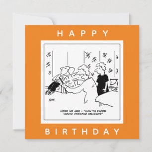 Papering Round Awkward Objects Cartoon Card