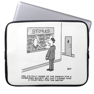 Paperless Society. Man wants a Toilet Roll Laptop Sleeve
